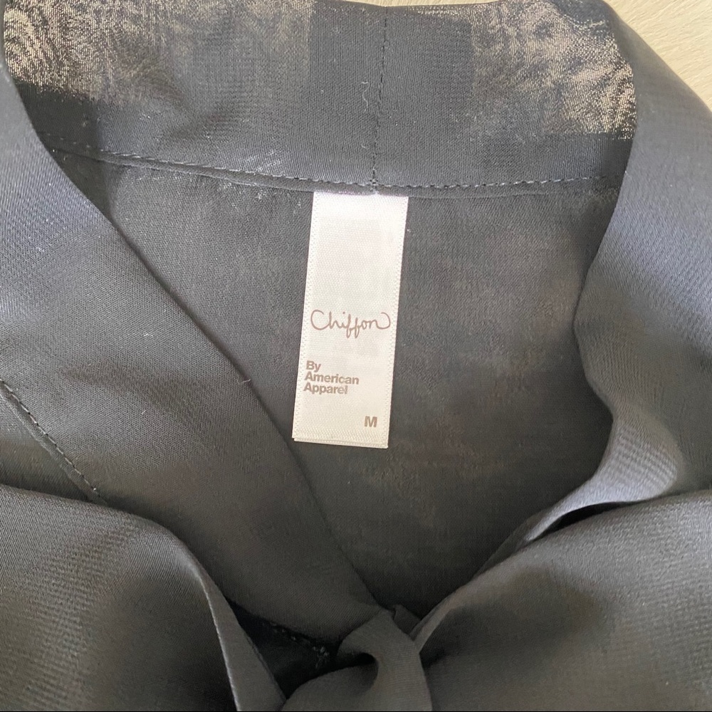 American Apparel Chiffon Bow Neck Blouse - Picture 6 of 8